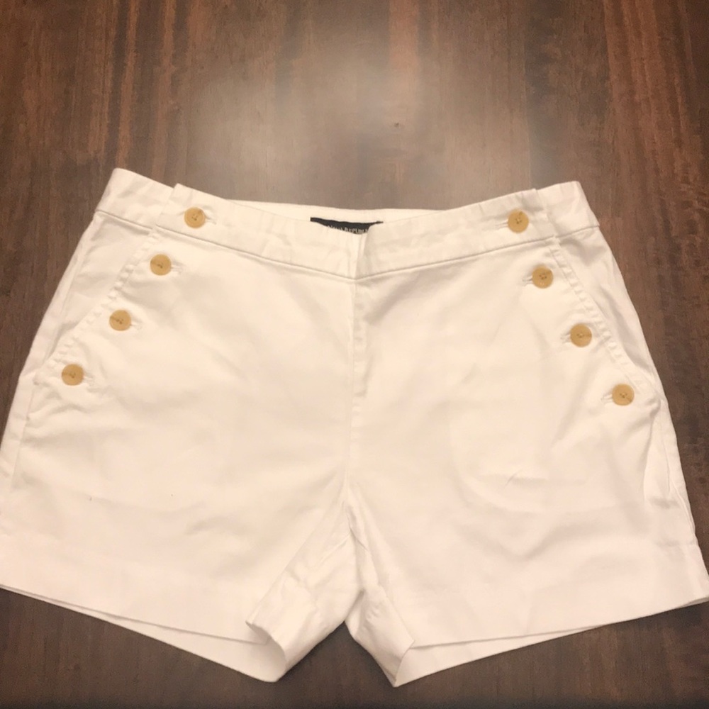 Banana Republic White Button Shorts
